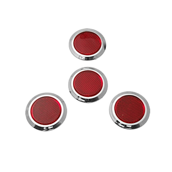 4 Pcs Red Round Auto Car Bumper Door Reflector Set