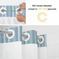 thumbnail image 2 of No Hook Shower Curtain and Liner Set, Light Blue Striped Washable Fabric Shower Curtains for Bathroom, Bathtub, Farmhouse Stripes Modern Vintage Waterproof Bathroom Curtains 60W x 72H, 2 of 9