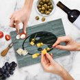 thumbnail image 5 of Ying Yang Cutting Board, Minimalistic Traditional Ying Yang Rustic Wooden Floor Effect Modern Style, Decorative Tempered Glass Cutting and Serving Board, Small Size, Black Grey, by Ambesonne, 5 of 5