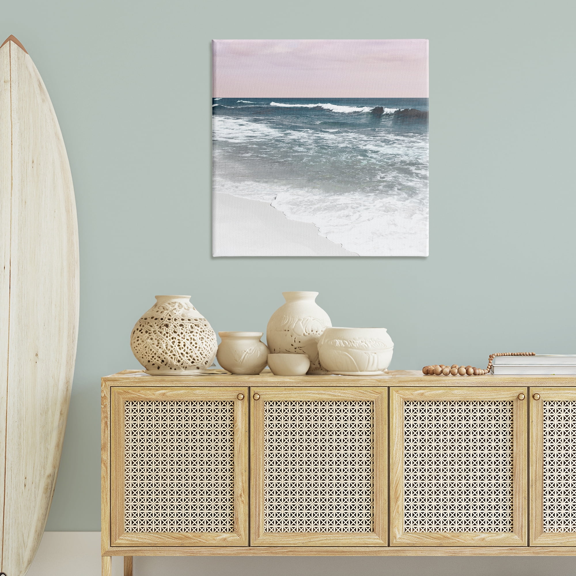 Stupell Industries Rolling Waves Seascape Nautical & Beach Photography Wrapped Canvas Art Print Wall Art, 36 x 36