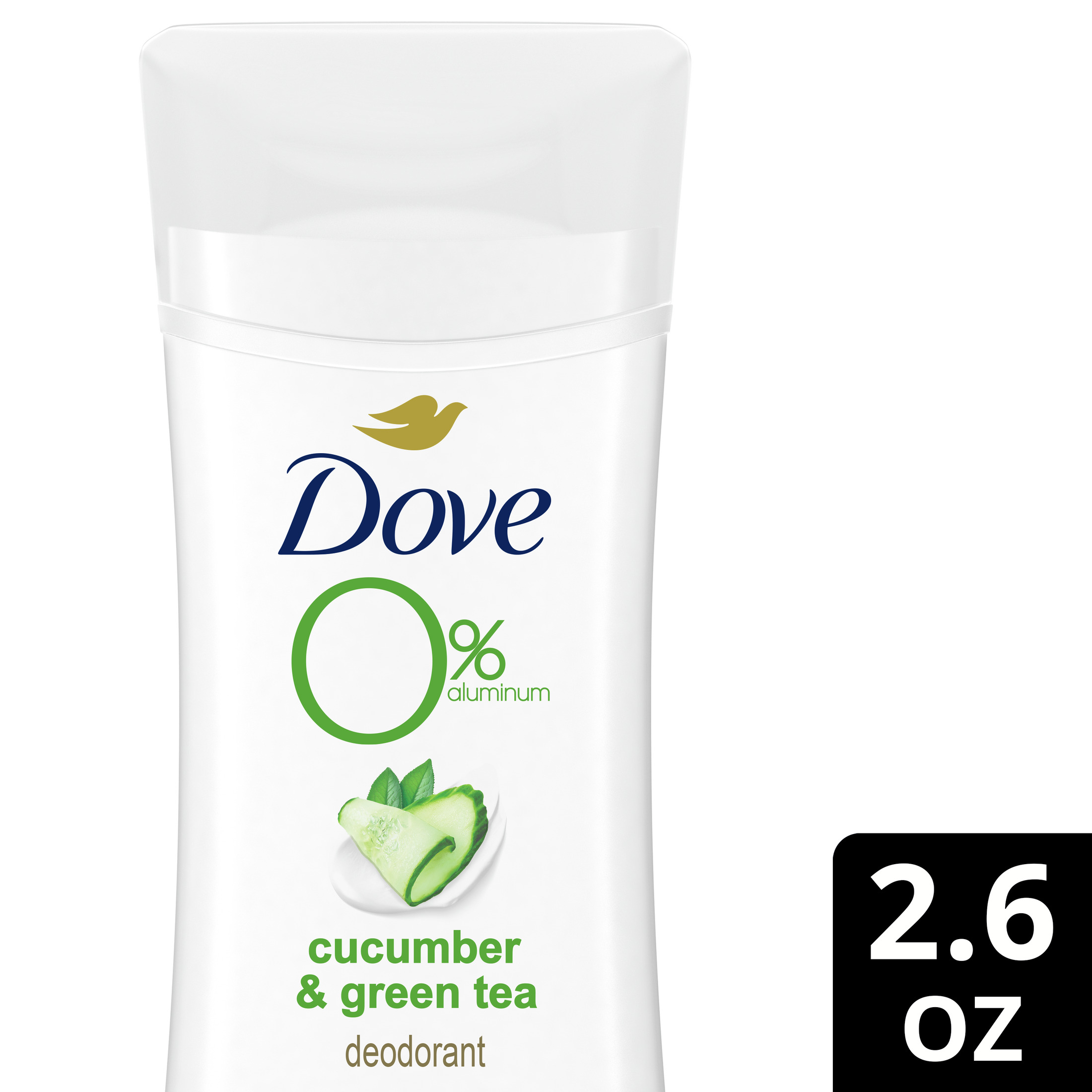 Dove 0% Aluminum Women's Deodorant Stick, Cucumber and Green Tea, 2.6 oz - image 2 of 10