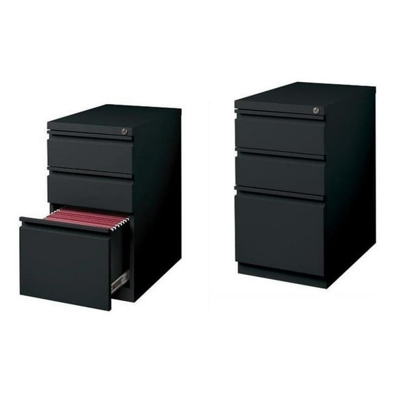 Set of 2 Value Pack 3 Drawer Mobile File Cabinet File in Black