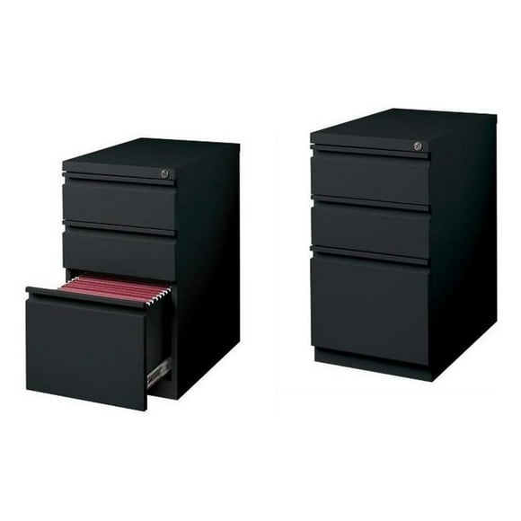 Set of 2 Value Pack 3 Drawer Mobile File Cabinet File in Black