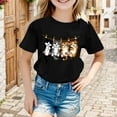 thumbnail image 3 of Tfken Tee For Girls Toddler Pullover Cat Print Tops Short Sleeve Outdoor Black T-Shirts Size 2-4 Years, 3 of 5