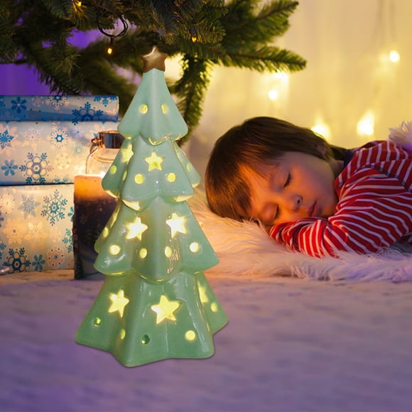 TopLLC A Cute Ceramic Christmas Tree With A Drawer A Small Night Light Decoration And A Gift