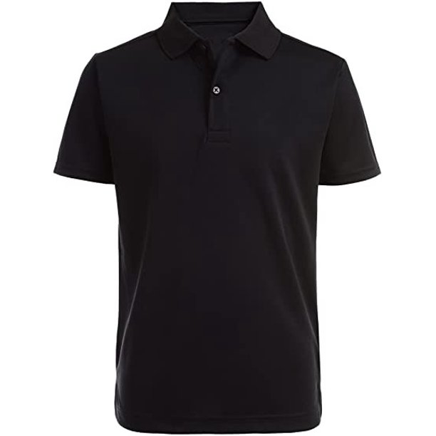 IZOD BLACK Boys' School Uniform Short Sleeve Polo Shirt, US 3T ...