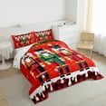 thumbnail image 3 of Feelyou Cartoon Nutcracker Kids Queen Comforter Set, Merry Christmas Bedding Sets, Black Red Buffalo Reversible Bedding Comforter Set, Luxury Bedroom Decor, 3 Pieces, 3 of 8