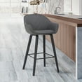 thumbnail image 6 of Armen Living Indoor Corbin 26" Counter Height Swivel Onyx Faux Leather and American Gray Wood Bar Stool, 6 of 6