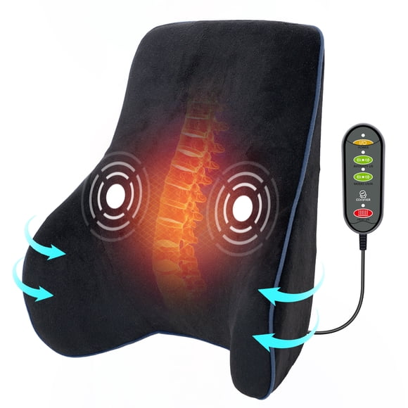 COMFIER Back Lumbar Support Pillow for Office, Chair Massage Pillow for Back Support,Black