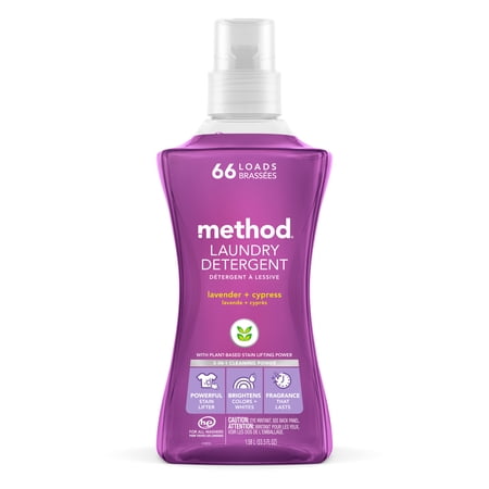 Method Laundry Detergent, Lavender + Cypress, 53.5 ounces, 66 loads