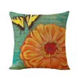 thumbnail image 1 of Funda de almohada con estampado de mariposas, funda de almohada de lino de estilo coreano Retro, 44x44cm, superventas ER, 1 of 5
