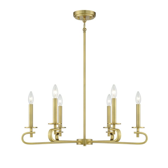 Torino 6-Light Chandelier in Warm Brass