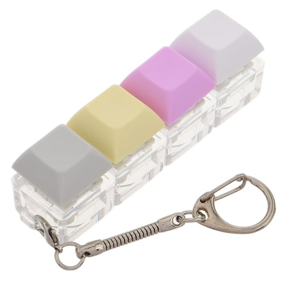 Raindrops Keyboard Fidget Clicker 4-Hole Keyboard Keycap Tester Keychain Portable Key Decorations Backpack Pendant Creative Keychain for Bag Handbag Purse Accessories