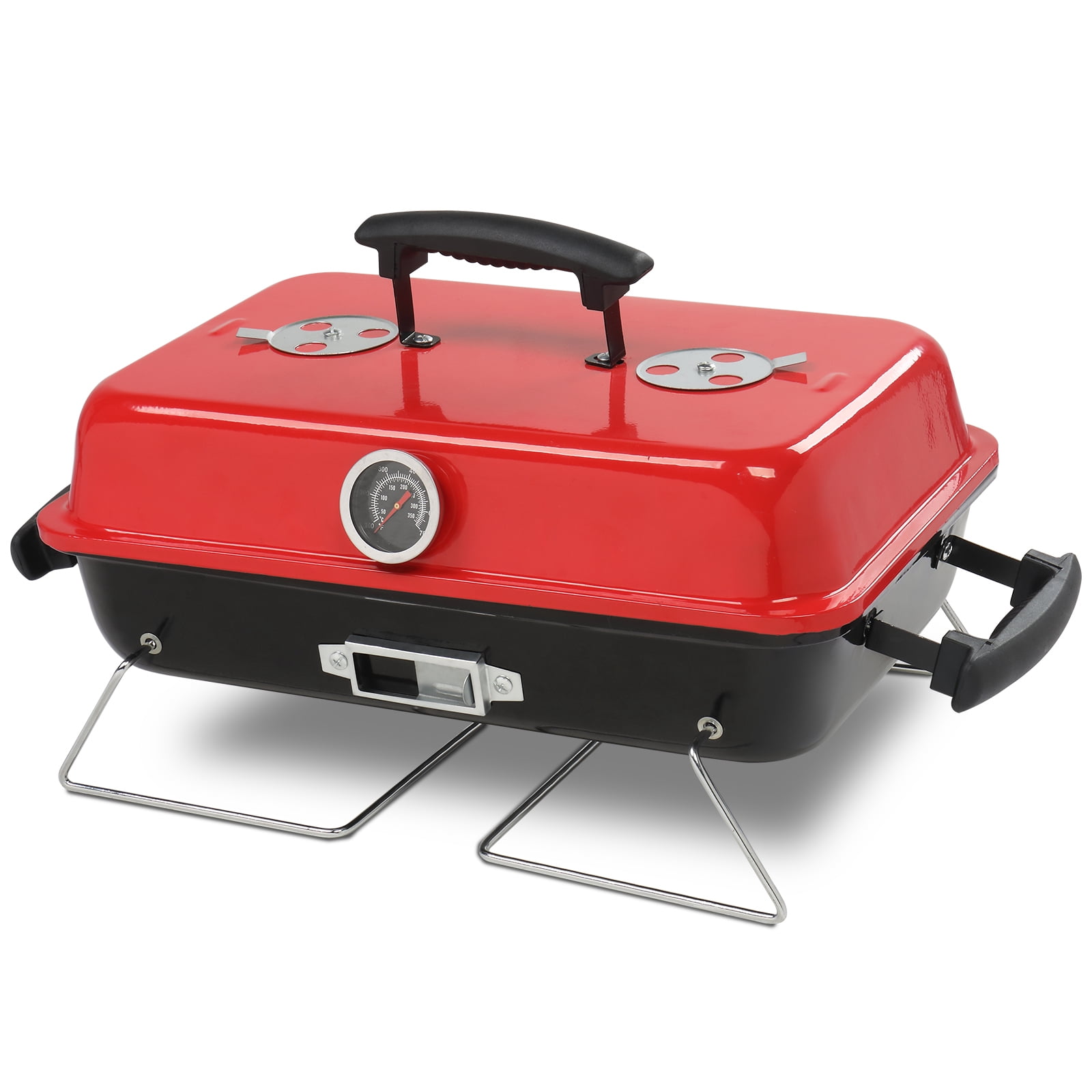 Portable Iron Charcoal BBQ Grill for Camping and Picnics Beach,Tabletop Outdoor Barbecue Smoker,Small BBQ Grill for Outdoor Cooking Backyard