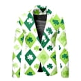 thumbnail image 4 of MSJUHEG St Patricks Day 2 Piece Suit Jackets for Men One Button Tuxedo Slim Fit Blazer Jacket & Pants Sweatpants for Men White L, 4 of 7