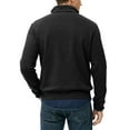 thumbnail image 3 of Quarter Zip Sweater Men Mock Neck Fleece Lined Sweatshirt Winter Long Sleeve Casual Pullover Sweater Black M, 3 of 7
