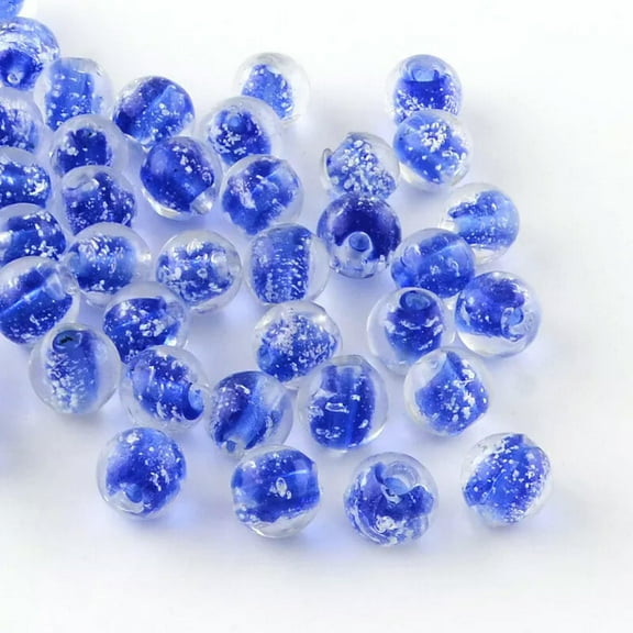 U8MO 10 Glow In The Dark Glass Beads 12mm Lampwork D Blue Jewelry Making Supplies Set