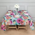 thumbnail image 3 of Pioneer Flower Floral Print Pattern Square Tablecloth,Waterproof Square Table Cover,Wipeable Spillproof Washable Table Cover for Home Kitchen Party Decor 60"x60"(152x152cm), 3 of 6