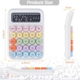 thumbnail image 3 of Fdelink High-Value Mechanical Keyboard Calculator White,Creative Colorful Candy Colored Electronic Calculator 12 Digit Large Lcd Display and Big Round Buttons Typewriter Mechanical Key Calculator, 3 of 7