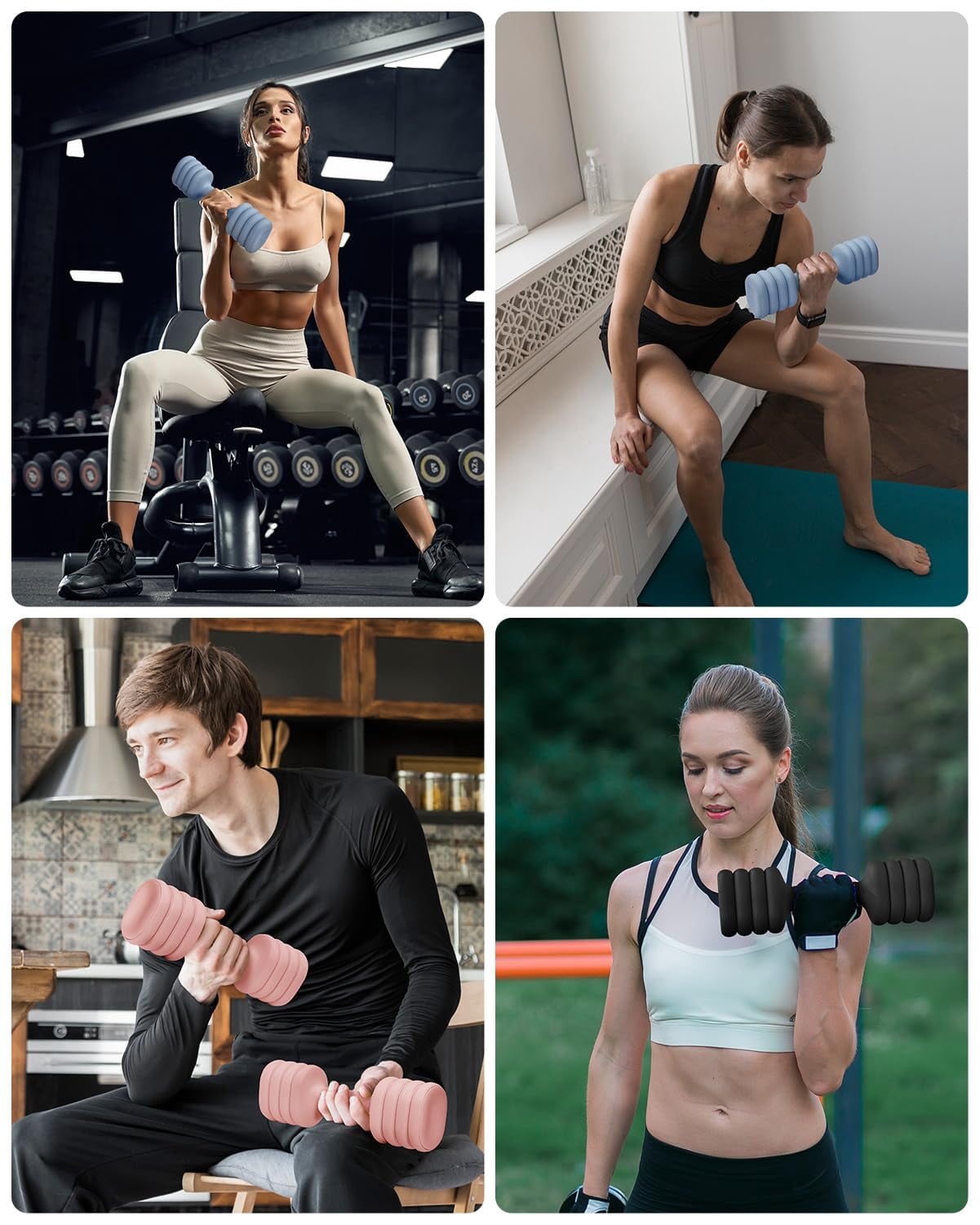 Adjustable Dumbbell Set Of 2  4-in-1 Hand Weights For Women At Home Compact Free Dumbbells With Soft Grip And Base 2-5 Lbs Each Gym