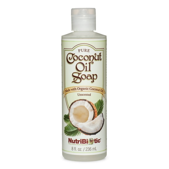 NutriBiotic Certified Organic Pure Coconut Oil Soap, Unscented, 8 Fl Oz