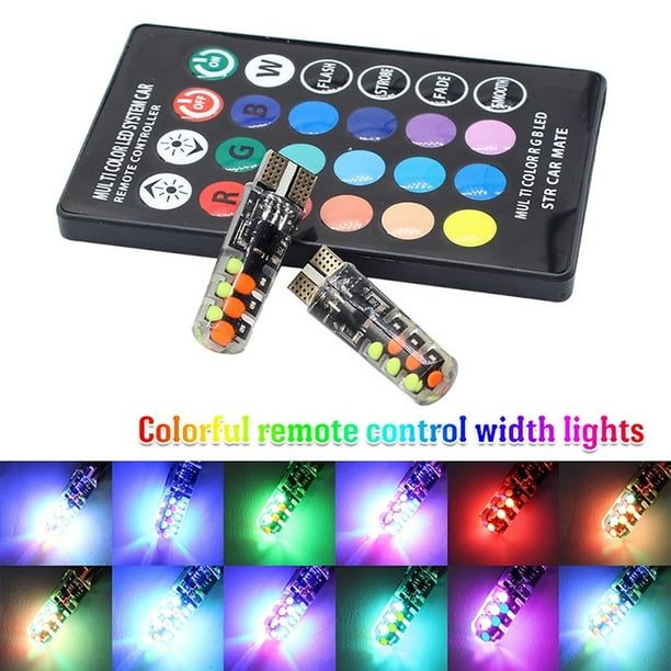 Luces LED RGB COB universales para coche, bombillas de luz multimodo coloridas para coche con mando a distancia