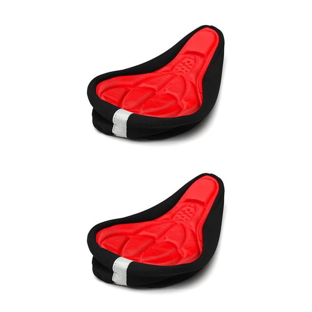 Sidaley Bicicleta a prueba de impactos Big Bum funda de cojín de asiento ciclismo de carretera algodón amortiguador estera de Rojo 2piezas