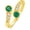 Created Emerald, variant on 14K Yellow Gold Adjustable Toe Ring for Women, Real Gold Gemstone Open Toe Rings Fine Summer Beach Foot Fine Jewelry Gifts for Mom Wife Nana Birthday Christmas Mother's Day