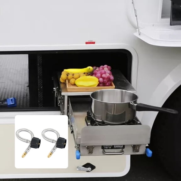 2 Pack RV 12" Pig Tail LP Propane Gas Line Hose Tank Connector Trailer 1/4"
