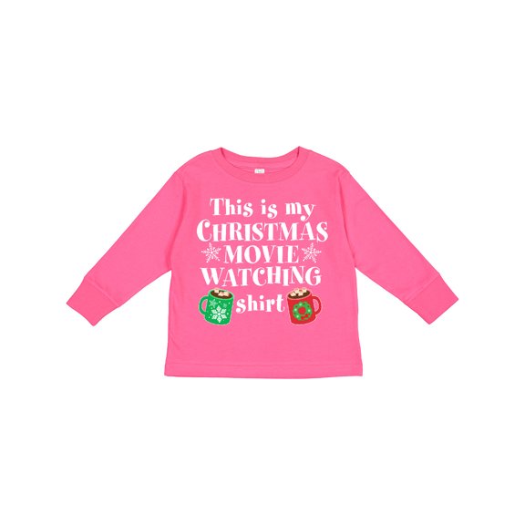 Inktastic This is My Christmas Movie Watching Shirt Boys or Girls Long Sleeve Toddler T-Shirt