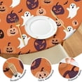 thumbnail image 4 of Festive Halloween Round Tablecloth with Pumpkin Print and Elastic Hem - Perfect for 44 Inch Kitchen Dining Table, 4 of 6