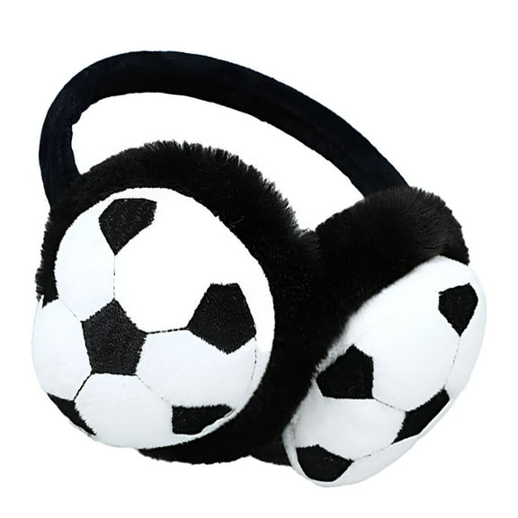 TELOLY Plush Ear Muffs for Kids, Cute Soccer Shaped Winter Ear Warmers