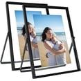 thumbnail image 1 of Gold Floating Frame ;x; Vertical Set For Picture x x x Tabletop Shelf Photo Frame Classy For Wedding Birthday Anniversary Home or Office Decor, 1 of 9