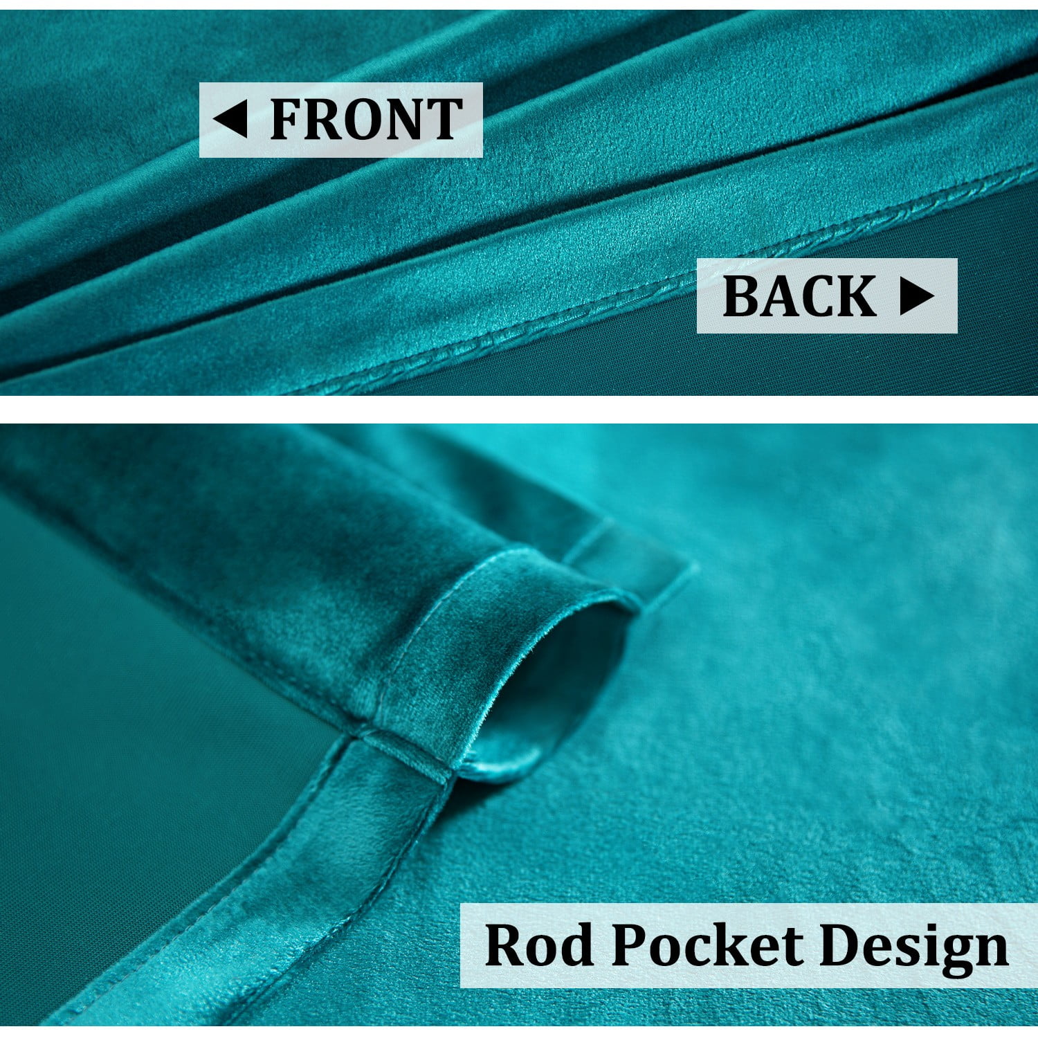 VOGOL Green Velvet Room Darkening Curtains, Thermal Blackout Drapes 60x84 Inches with Rod Pocket, Set of 2
