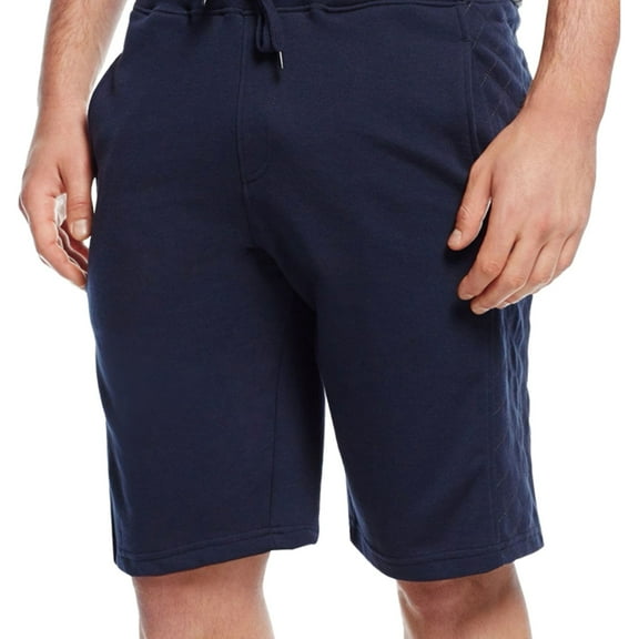 Univibe Mens Quilted Panel Athletic Sweat Shorts, Blue, Small