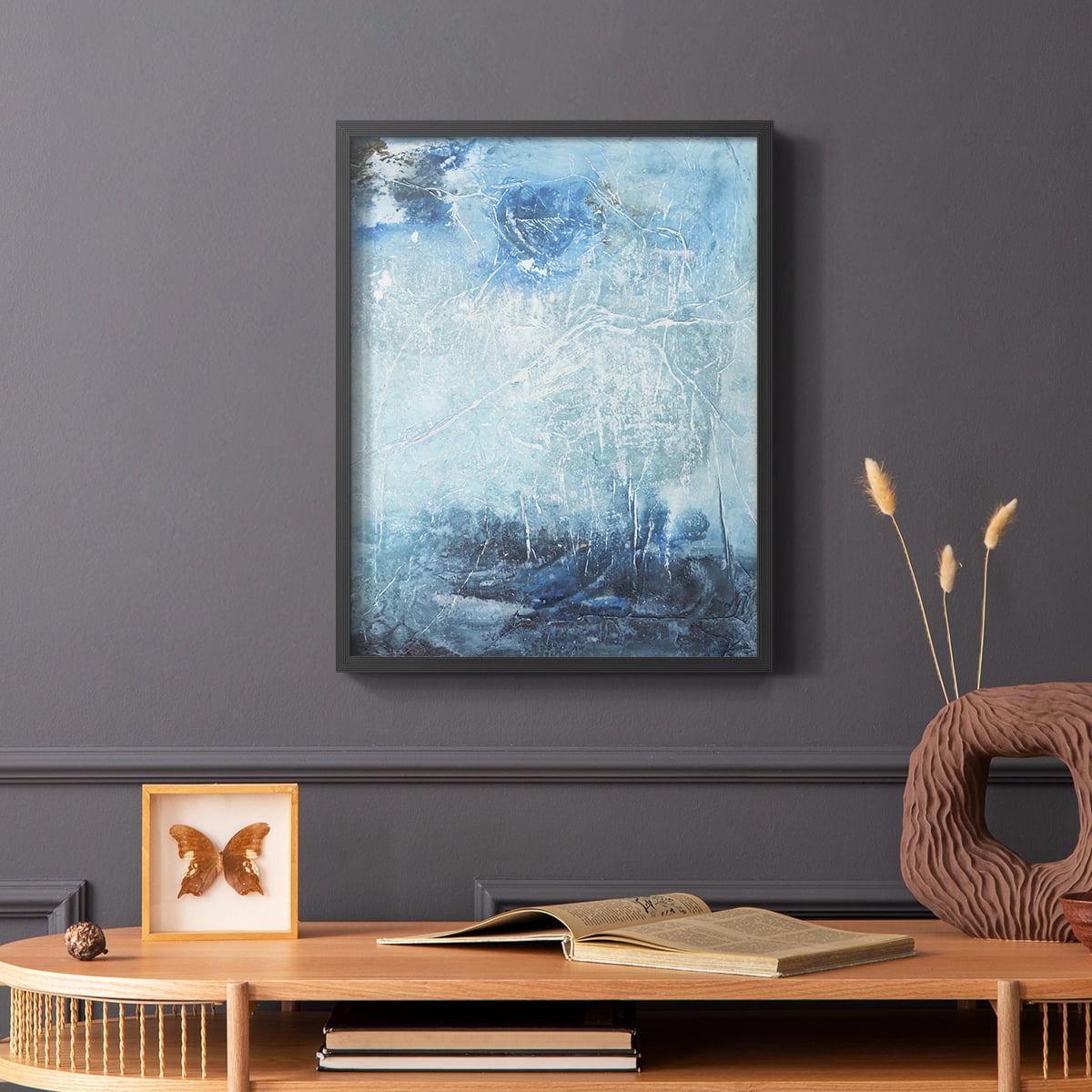 Coastal Seas IV Framed Print in Black Solid Wood Framed Print No Nail Hanging