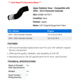 thumbnail image 2 of Upper Radiator Hose - Compatible with 2004 - 2012 Chevy Colorado 2005 2006 2007 2008 2009 2010 2011, 2 of 2