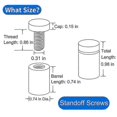 thumbnail image 2 of 8 Pack Standoff Screws 3/4 X 1 Inch Black Sign Standoffs Hanging Acrylic Picture Frame Advertising, 2 of 5