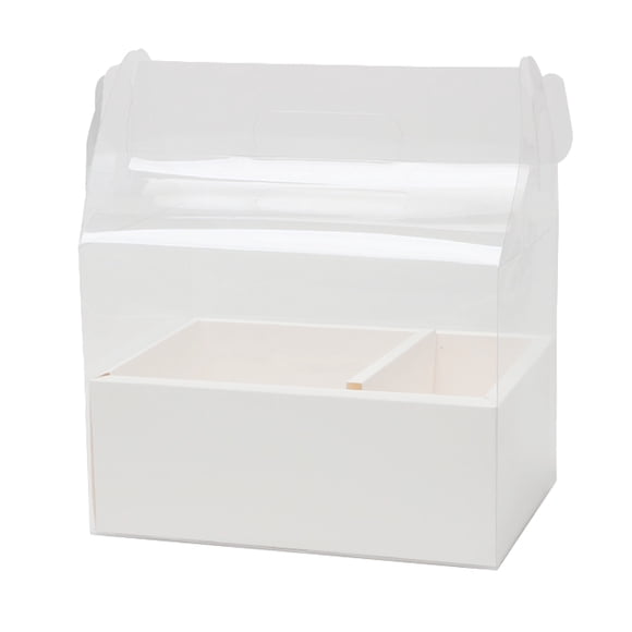 Caja de regalo Bolsa de pastel con asa Cajas de almacenamiento de flores Accesorios de recuerdo de fiesta de boda Suministro decorativo para la Almacenamiento y organización del hogar Blanco Advancent HA081341-05