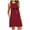 #02 Wine, variant on Ichuanyi Woman Dress Fashion Womens O-Neck Pocket Printing Sleeveless Casual Nightdress Dresses