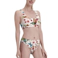 thumbnail image 2 of Daiia Watercolor Floral With Butterflies printed 2 piece Swimsuit Bikinis for Women High Waisted Racerback Bathing Suits Summer Tummy Control Scoop Neck Swimwear-XX-Large, 2 of 8
