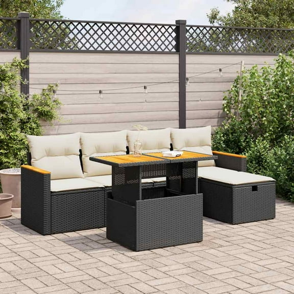 vidaXL Garden Sofa Set Black