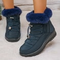 thumbnail image 2 of Gyexs Winter Boots for Women Snow: Furry Lined Warm Ankle Boots - Adjustable Waterproof Outdoor Zipper Snow Shoes, Navy, Size 8.5, 2 of 8