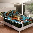 thumbnail image 4 of Manfei Bass Fish 4pcs Bed Sheets,Fishing Hunting King Sheets,Green Camouflage Super Cozy Sheet Set,Rustic Bedroom Decoration, 4 of 6