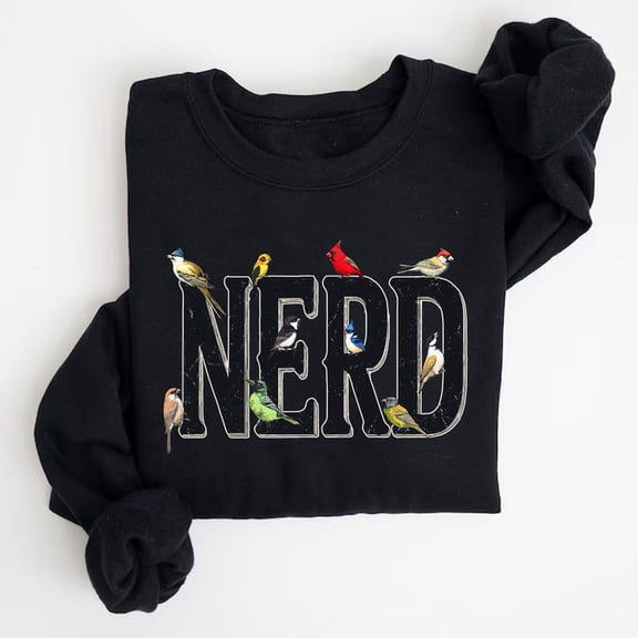 Tee Clo Bird Nerd Sweatshirt Bird Watcher Lover Cute Gift, Full size S-5XL