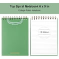 thumbnail image 3 of xianyou-Top Spiral Notebook, Steno Pads College Ruled, 160 Pages Top Bound Notebook, 6 × 8 Steno Pads Left-Handed Notebooks for Work School Office Business, Green, 3 of 4