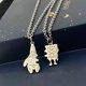 thumbnail image 2 of Regalo Bob Esponja Pantalones Cuadrados Y Pai Daxing Collar Cadena De Suéter De Mujer Colgante De Pareja Cadena De Suéter De Hombre Acero De Titanio Un Par De Novias, 2 of 2