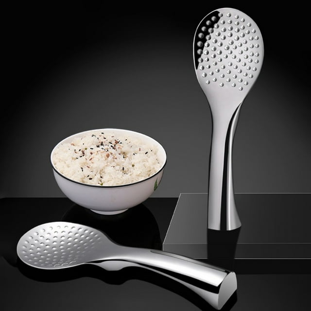 Ovzne Cuillère à Riz en Acier Inoxydable Cuillère de Service Verticale Cuillère à Riz Épaissie Antiadhésive Cuillère à Partager en Liquidation