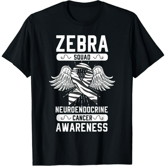 Zebra Squad Neuroendocrine Cancer Awareness Ribbon Carcinoma T-Shirt mens t shirt，black，women，funny，misfits，men，journey