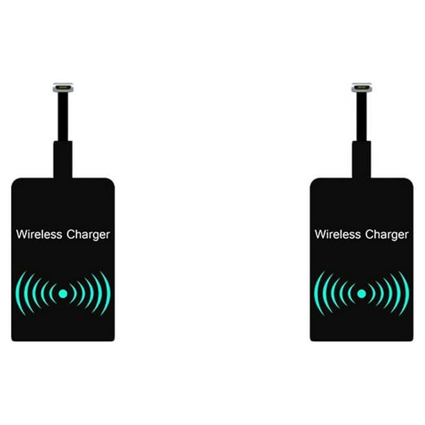 Bearachild Cargador inalámbrico Carga Tipo-C Receptor Micro Interfaz USB Paster para Android Adelante Reversa Android inverso 2Conjunto